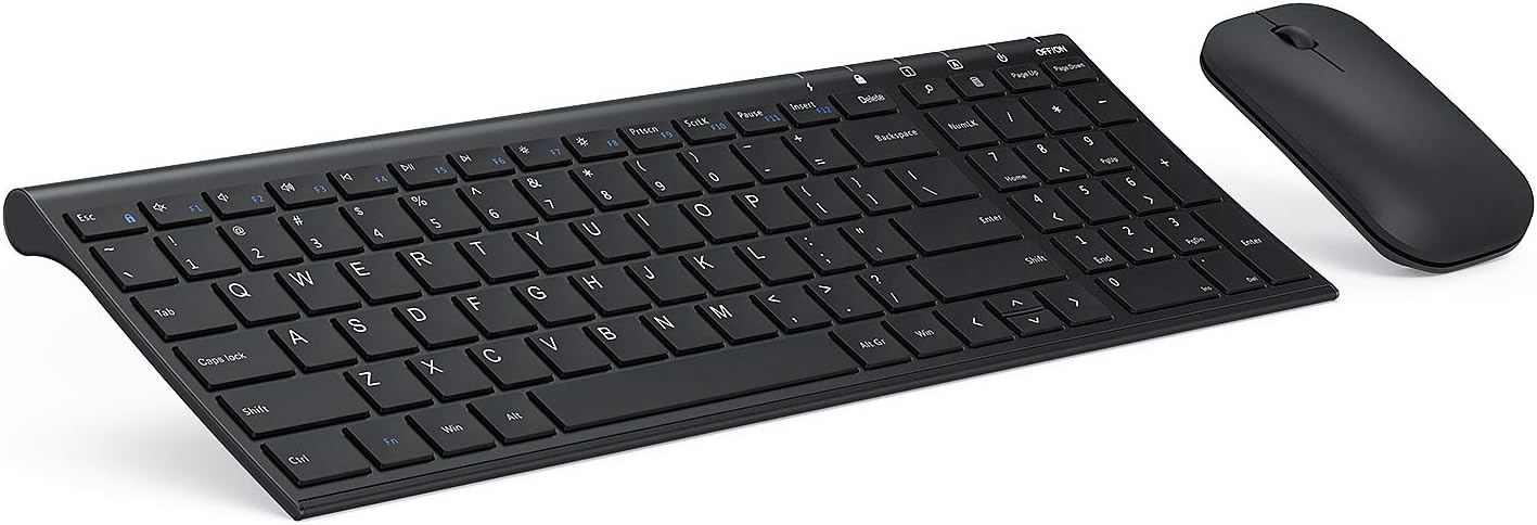 seenda Ultra-Thin Rechargeable Keyboard - Low-Profile, Wireless, Black