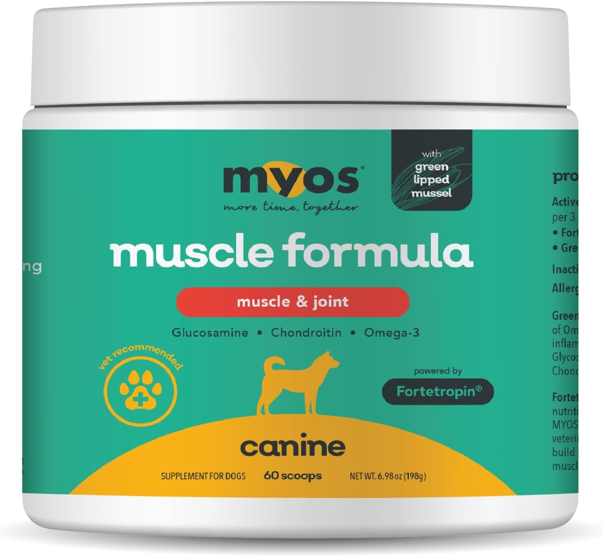 MYOS Muscle & Joint Supplement for Dogs with Green Lipped Mussel