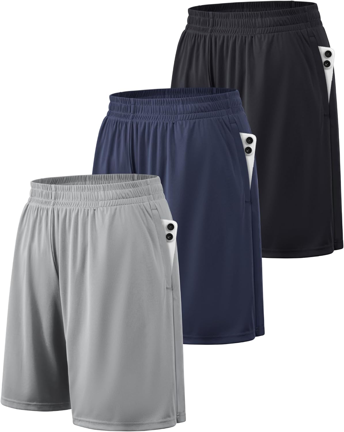 BALENNZ Athletic Shorts for Men with Pockets and Elastic Waistband