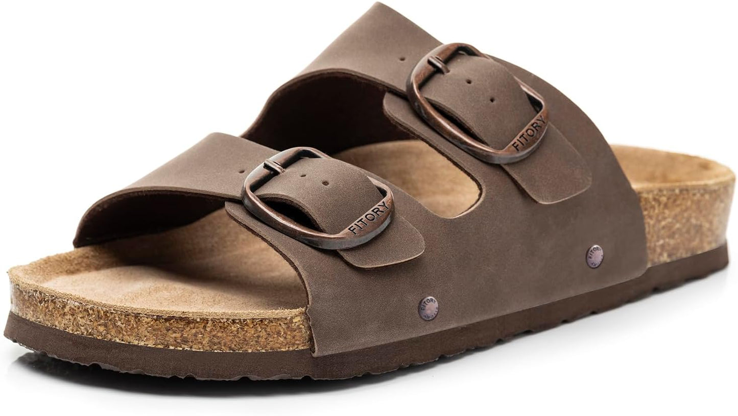 FITORY Womens Flat Sandals with Cork Footbed for Summer Comfort