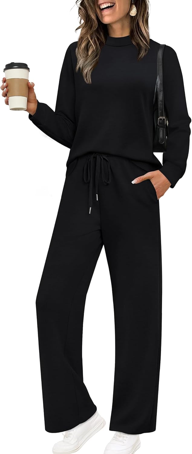 Stylish Two Piece Sets for Women - Mock Neck Matching Loungewear