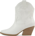 Women Western Bootie Pointe Toe Low Heel - Stylish Night Out