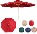 9ft Wooden Umbrella for Outdoor Patio, Garden, and Pool Use
