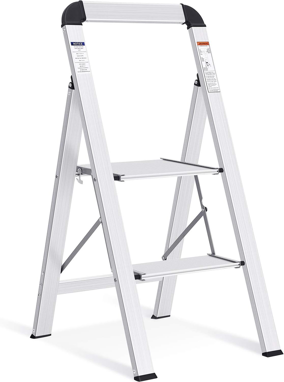 KINGRACK Aluminium 2 Step Ladder - Lightweight and Sturdy Design