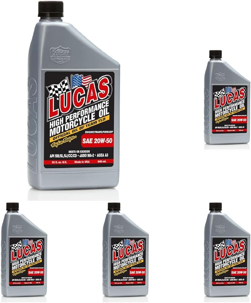 Lucas Oil 10700 SAE 20W-50 Motorcycle Oil - 5 Quart Pack