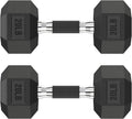 Hex Dumbbell Set Pair 20 lb - Rubber Encased Strength Weights