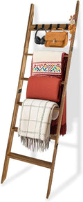 Rustic Blanket Ladder for Bedroom & Living Room - 5.66 ft Light Brown