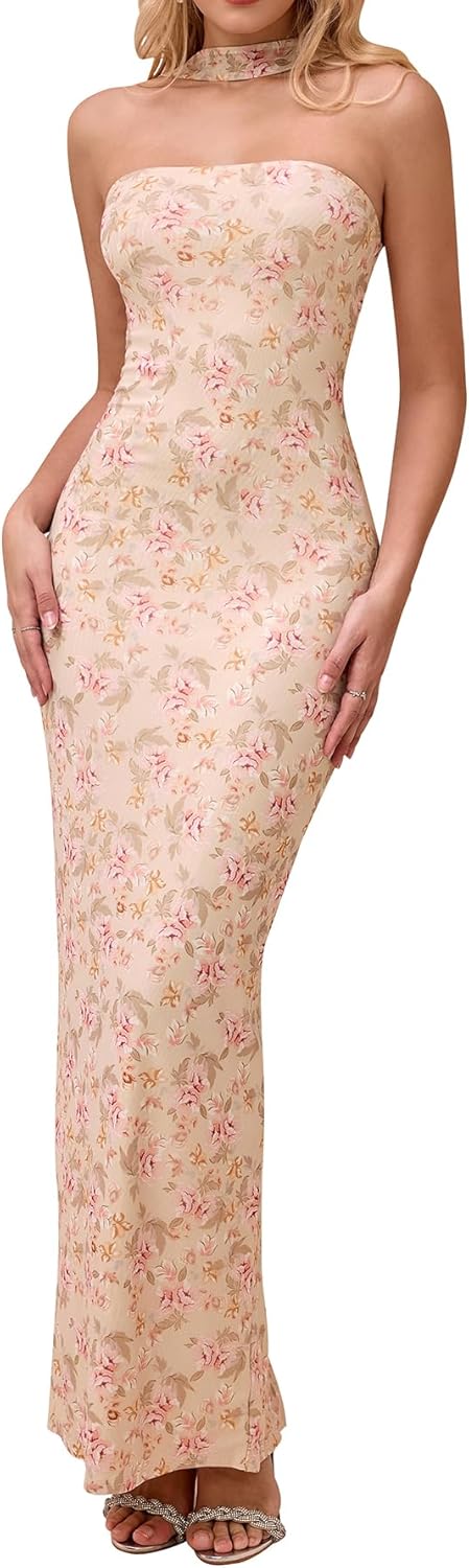 Elegant Summer Bodycon Maxi Dress for Women by HTZMO