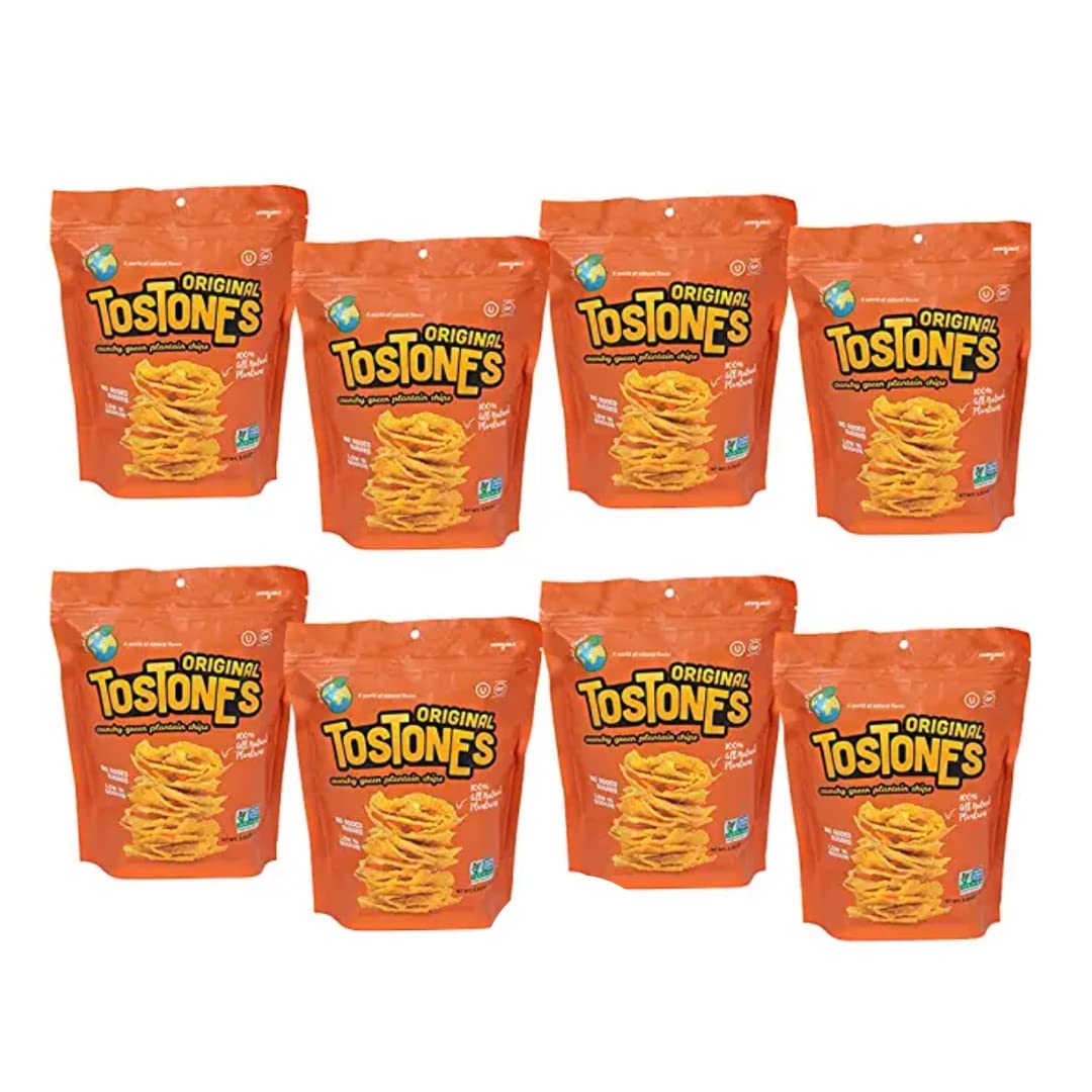 Crunchy Tostones Green Plantains Chips - Original Flavor 8 Pack