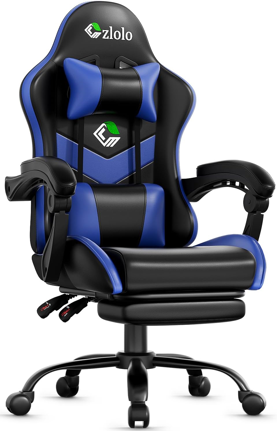 Ergonomic Gaming Chair with Footrest and Lumbar Support Massager
