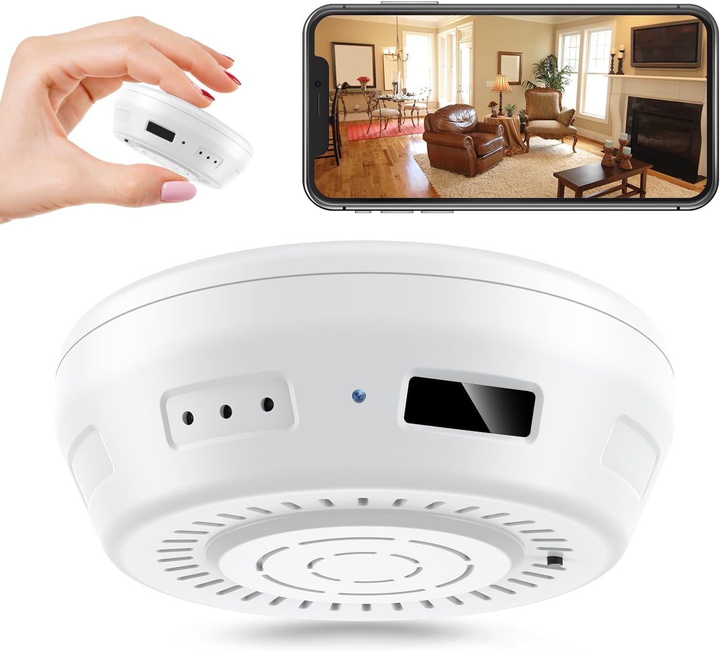 WiFi Smoke Detector Cam - 6 Months Battery - Night Vision