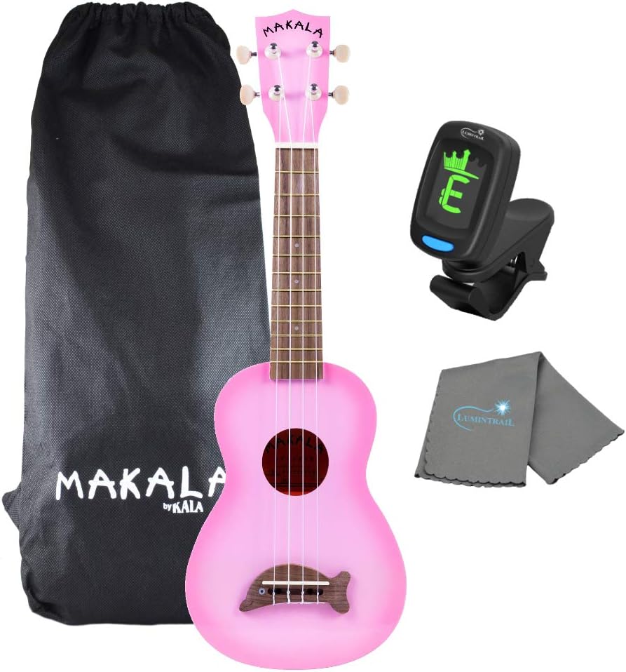 Kala Makala Pink Burst Dolphin Soprano Ukulele for All Levels