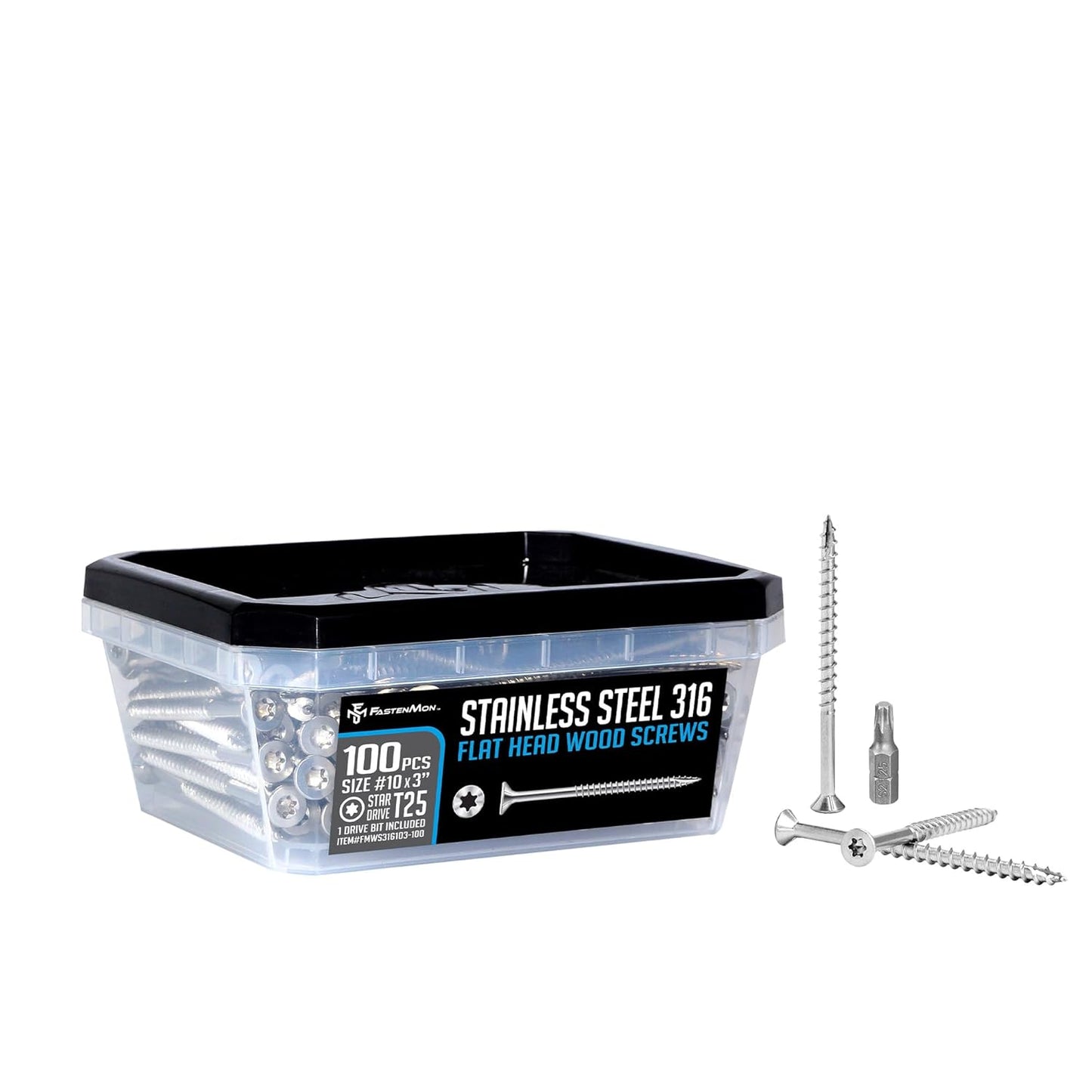 #10 x 3 Marine Grade Stainless Steel Wood Screws for Decks