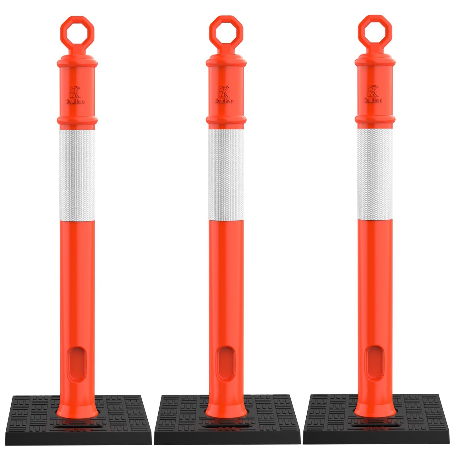 RoadHero 45 Inch Delineator Post with Base for Traffic Safety