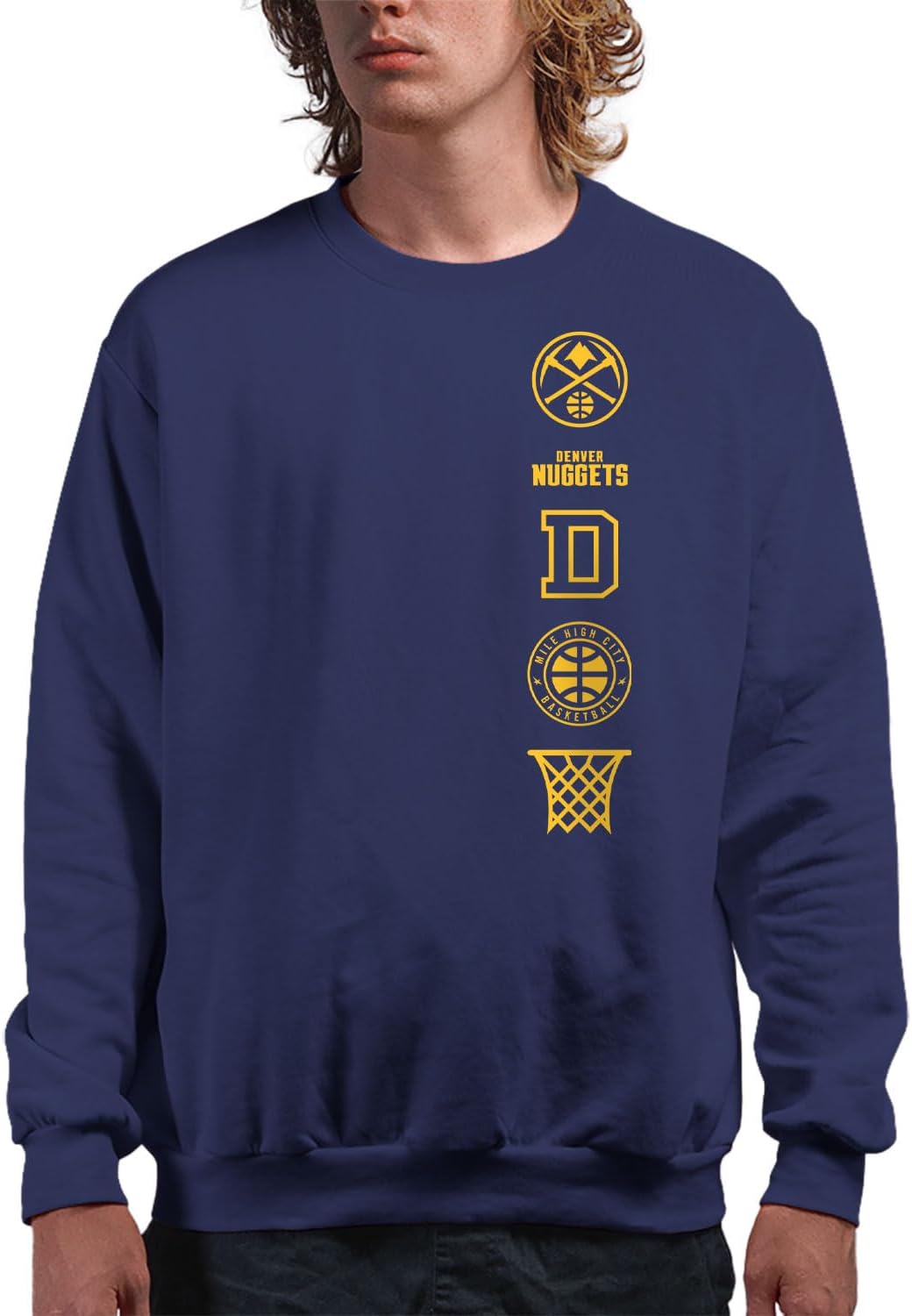 Denver Nuggets LC Stacked Logo Crew Fleece for Men & Women