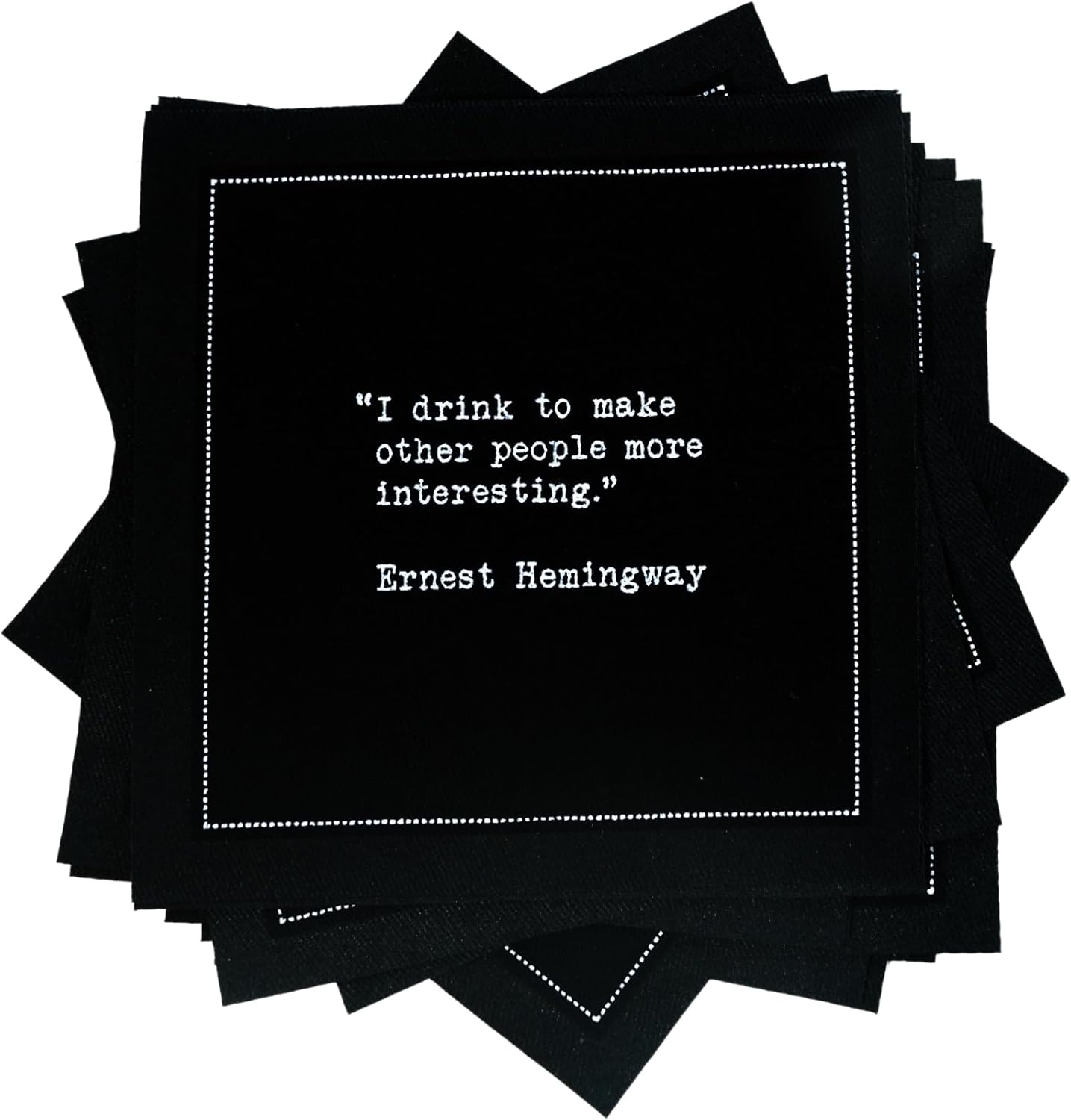 Five Star Black Cotton Bar Napkins for Elegant Entertaining