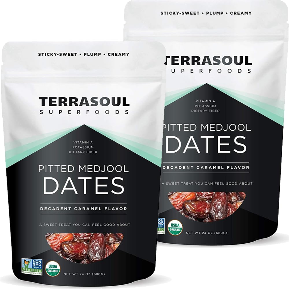 Organic Pitted Medjool Dates - Soft Chewy Texture & Sweet Taste