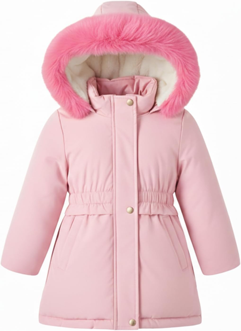 Girls Winter Coat Long Puffer Jacket with Removable Hood