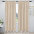 Blackout Rod Pocket Curtains for Bedroom - Thermal Noise Reduction