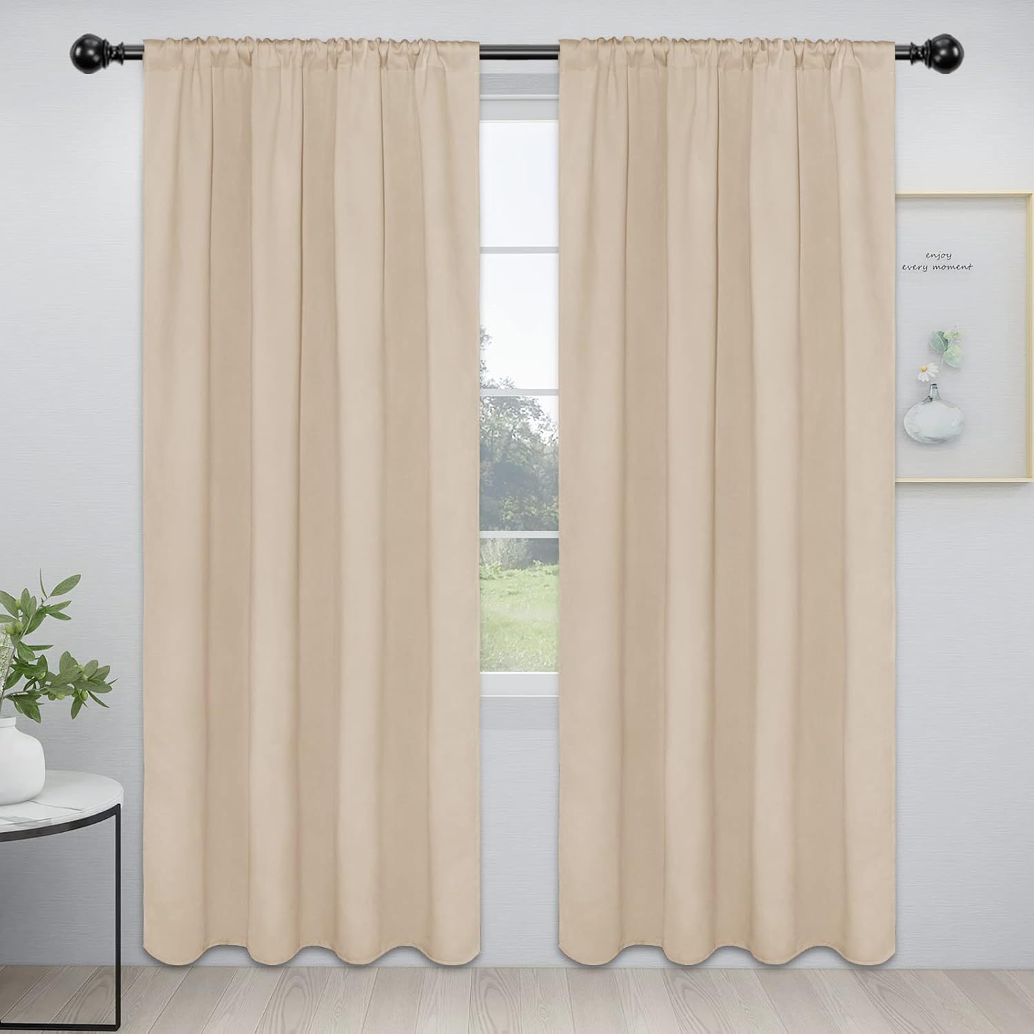 Easy-Going Rod Pocket Blackout Curtains for Bedroom and Living Room