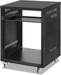 12U Open Frame Server Rack with Casters - Compact Heavy-Duty Rack