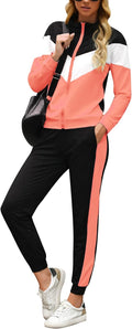 Women's Tracksuit Set Zip Up Jogger Two-Piece Lounge Set - Cozy Fit