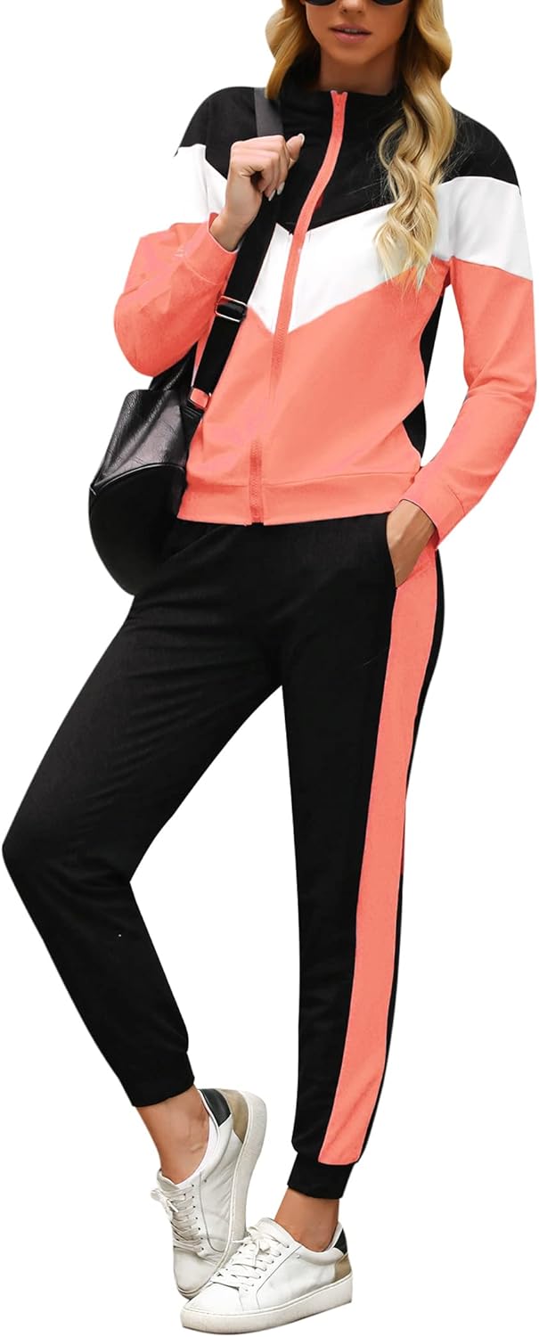 Marvmys Women's Tracksuit Set: Cozy Zip Up Lounge Jogger Outfit