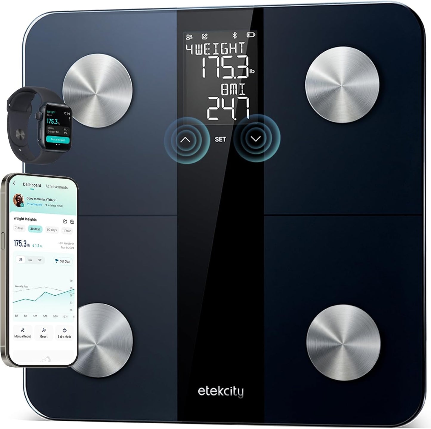Etekcity Smart Scale for Body Weight with 13 Metrics and Apps