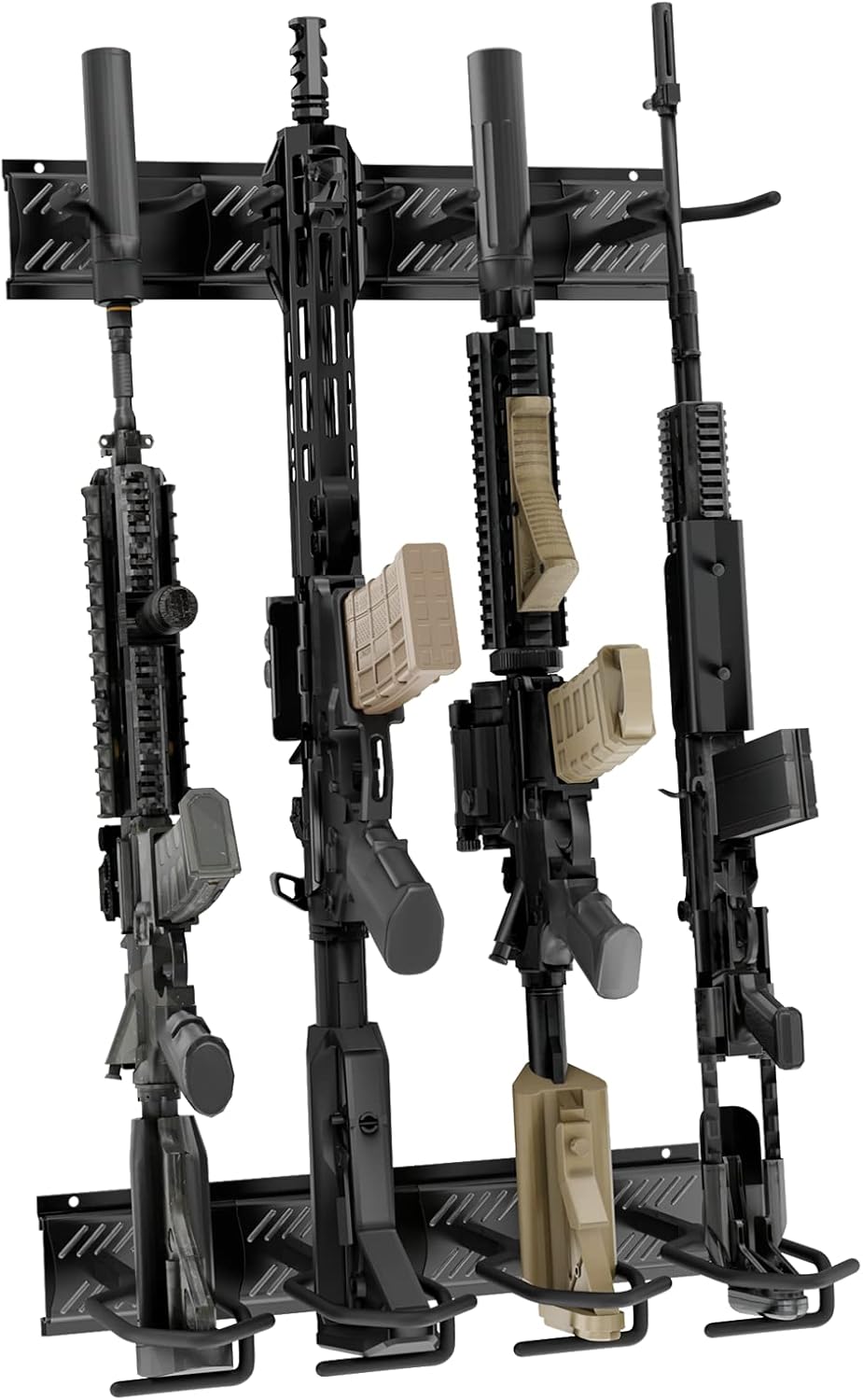 Heavy Duty Steel Gun Rack for Securely Displaying Firearms