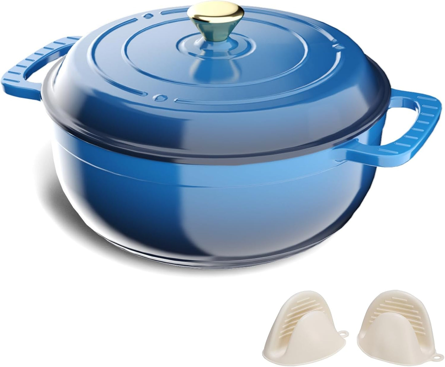 ROVSUN Enameled Cast Iron Round Dutch Oven for Versatile Cooking