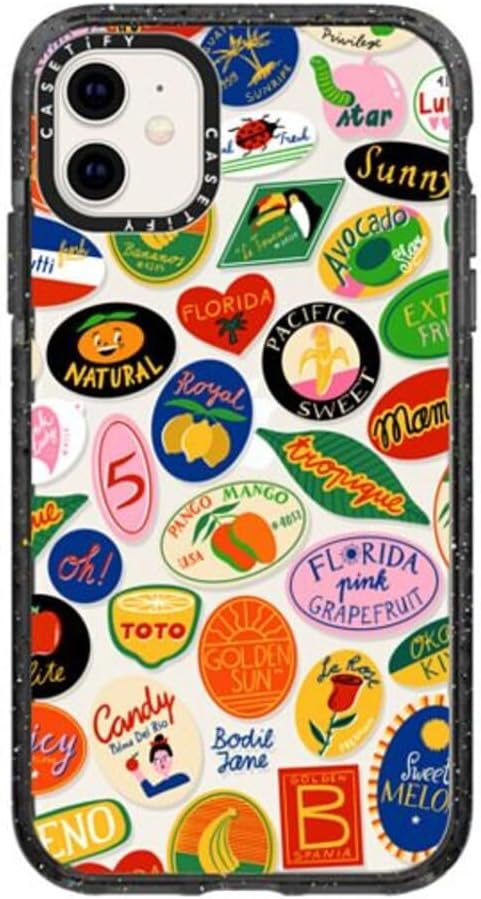 CASETiFY Impact Case for iPhone 11 - Fruit Stickers Design