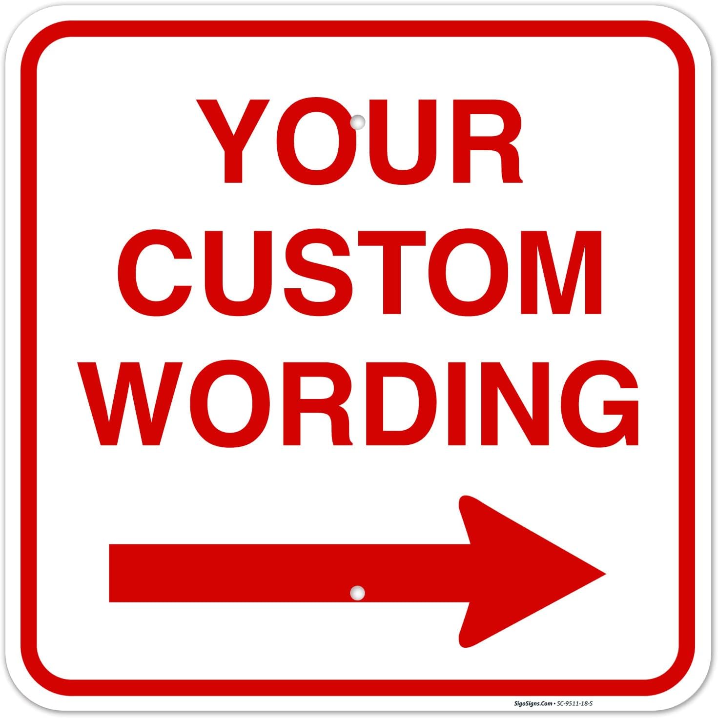 Custom Square Arrow Sign for Office, Home, and Business Use