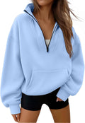 Trendy Queen Womens Sweatshirts Quarter Half Zip Pullover - Cozy