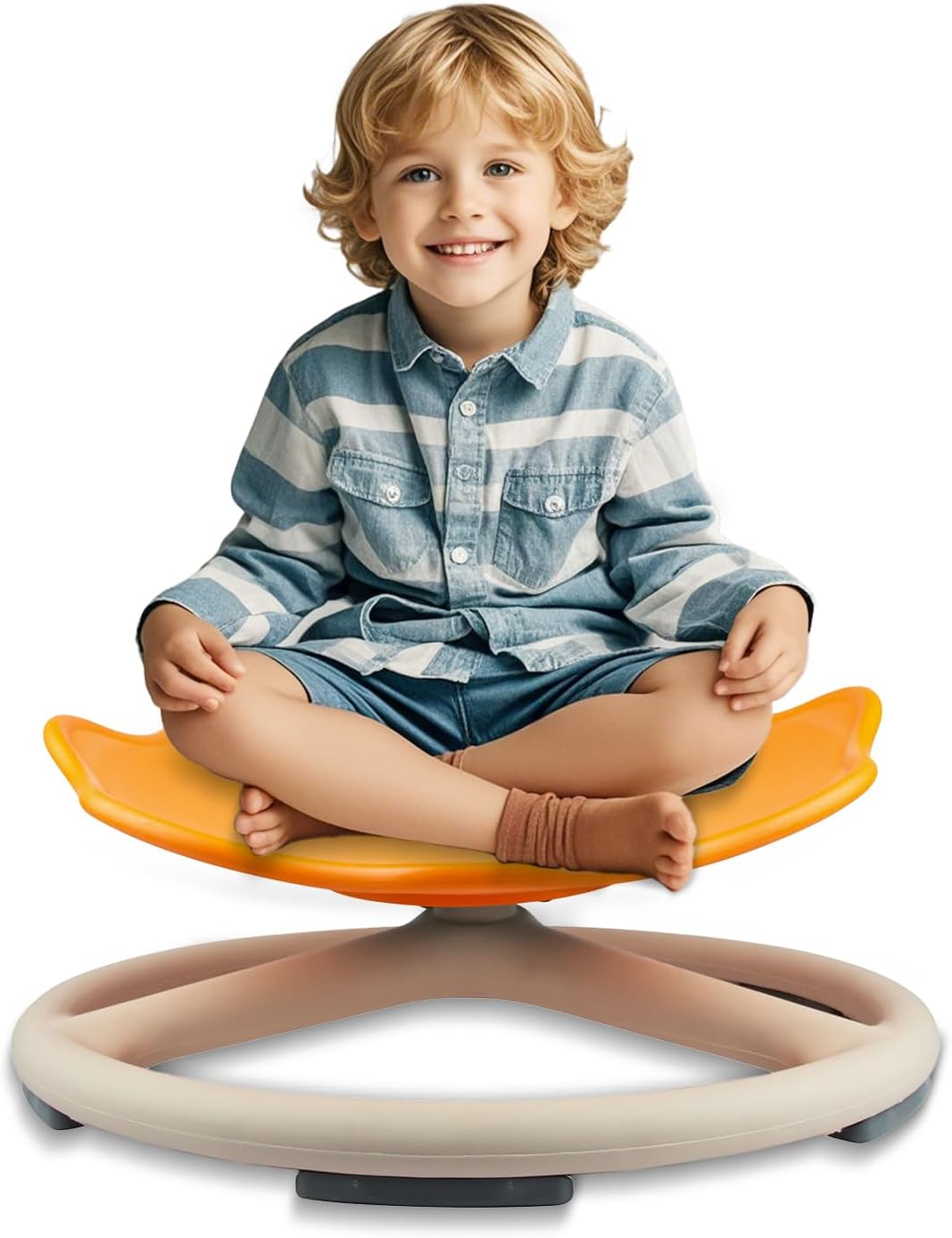 Kids Sensory Swivel Chair - Enhance Coordination! Orange