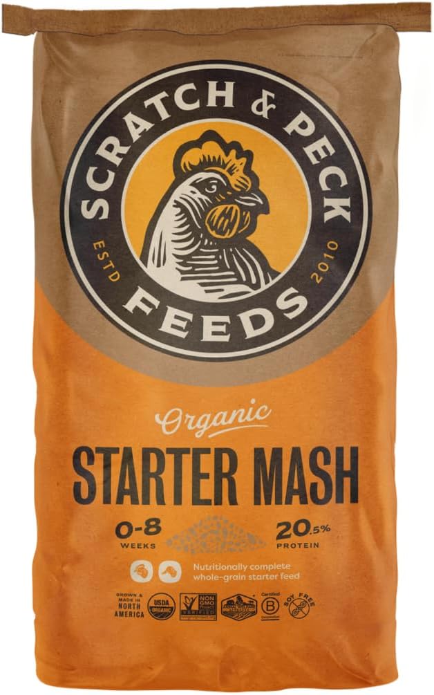 Whole Grain Starter Mash Chicken and Duck Feed - Organic & Non-GMO