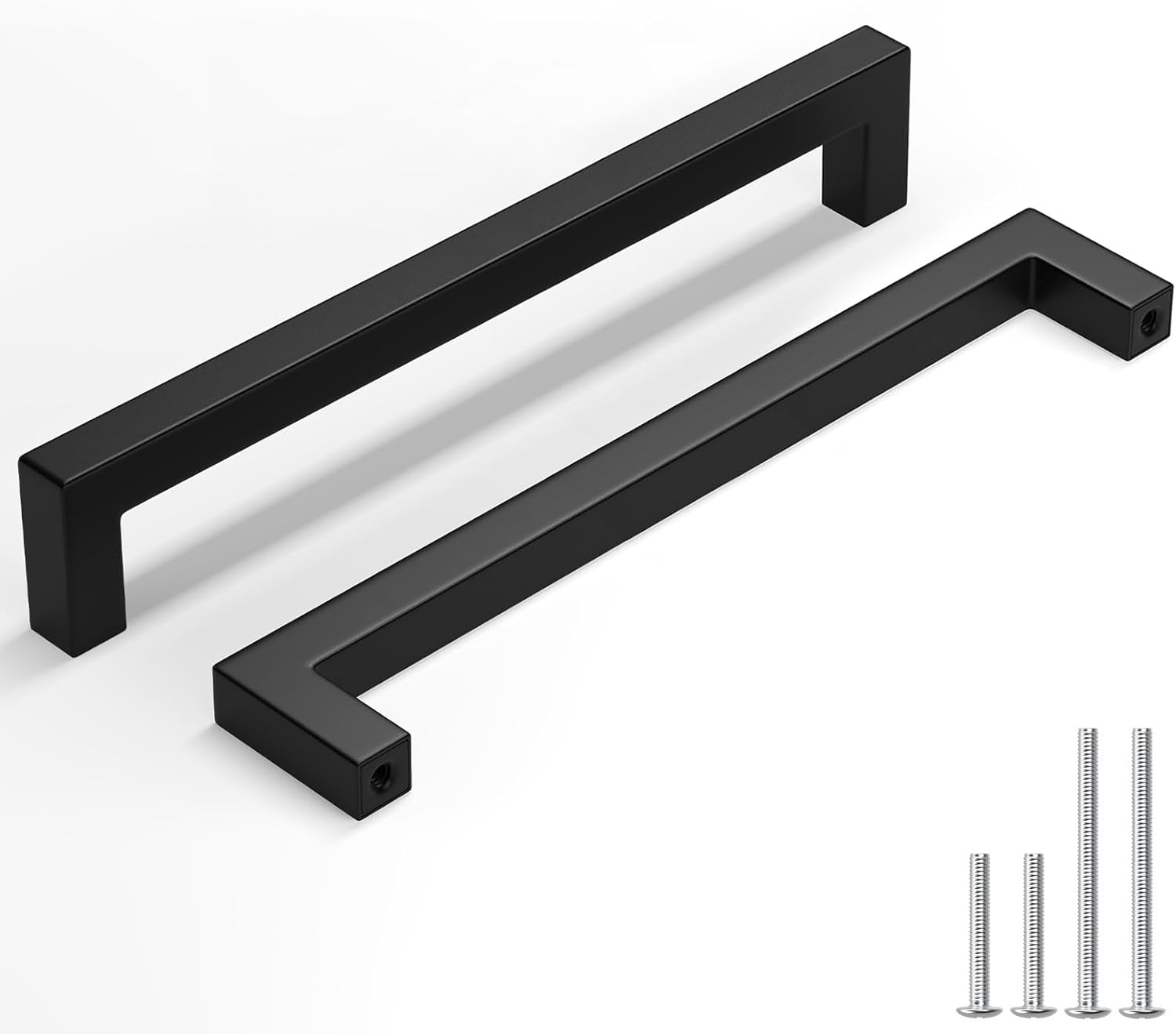 Stylish 8-1/16 Inch Black Cabinet Pulls for Modern Interiors