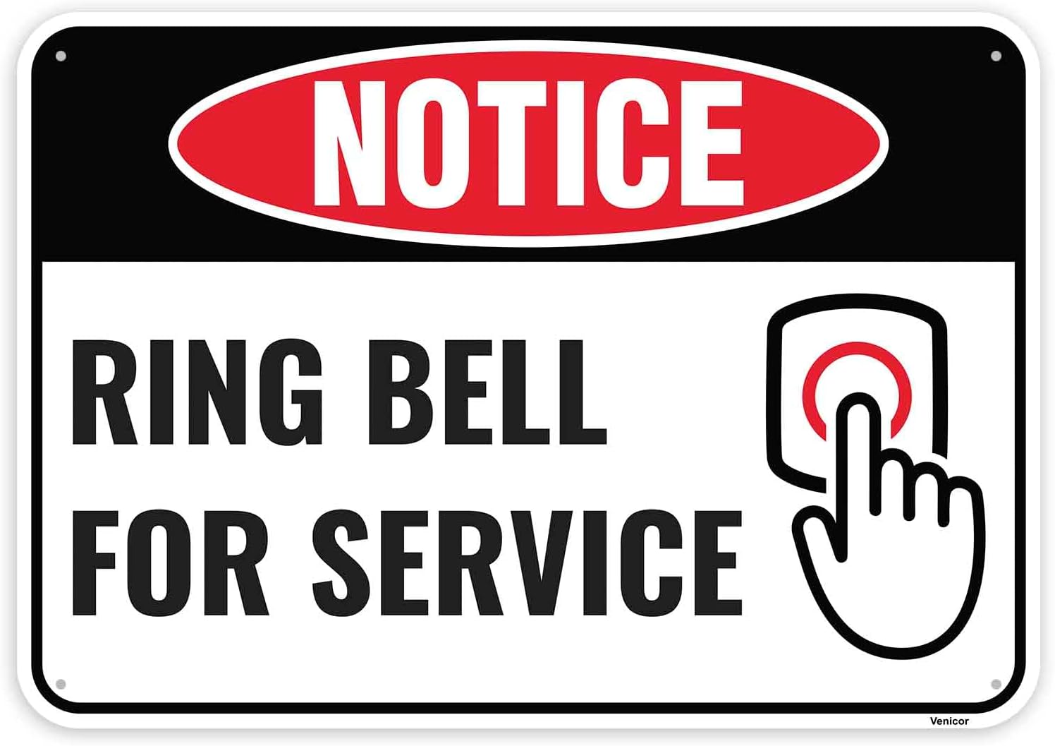 Aluminum Ring Bell Sign - Please Ring for Assistance