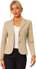 Women's Stretch Lapel Office Blazer - Fitted Knit Jacket