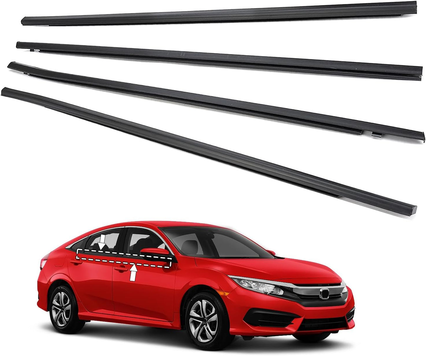 Window Molding Trim Seal for Honda Civic 2016-2021 Models