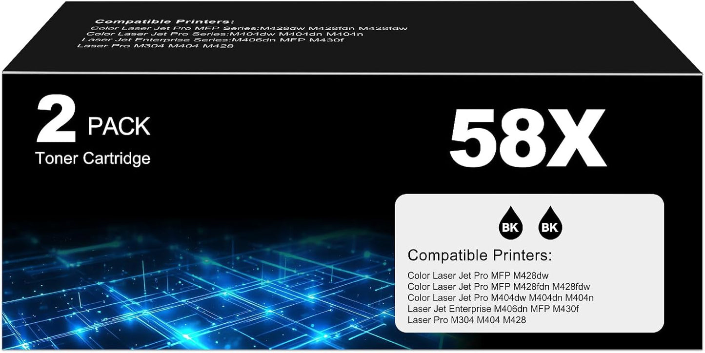 58X Toner Cartridge Black CF258X for Laser Jet Pro M404dw