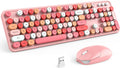 KNOWSQT Wireless Keyboard and Mouse Combo Pink - Cute Full-Size