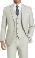 Men's Slim Fit 3-Piece Suit Set - 2-Button Blazer, Vest & Pants