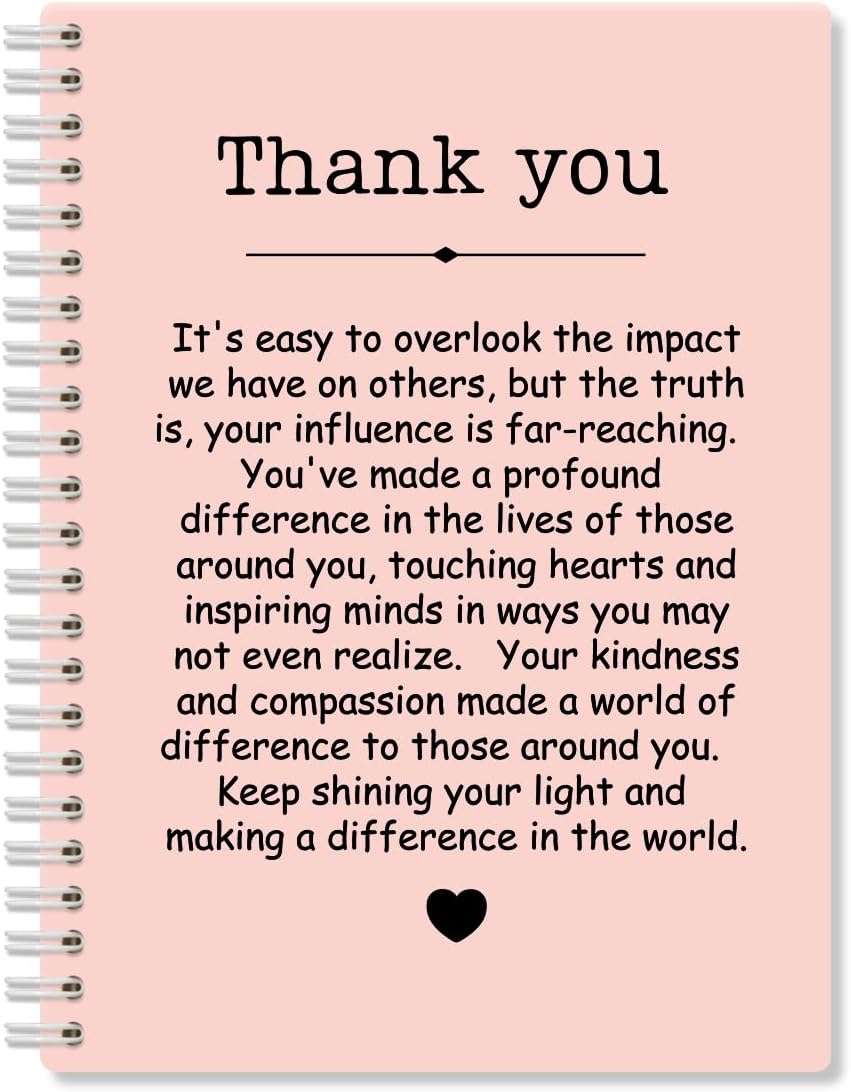 Thank You Pink Spiral Notebook - Appreciation Gifts