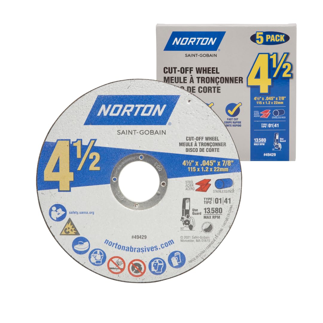 Norton 4-1/2 Inch Cut-Off Wheels: Precision Metal Cutting Power