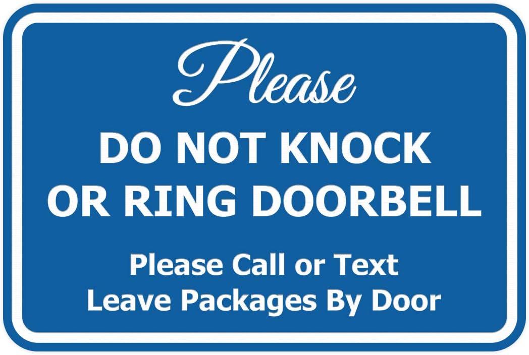 Classic Framed Please Do Not Knock Door Sign - 5 Pack