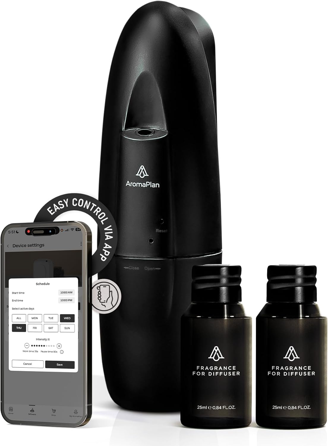 AromaPlan Authentic 2025 Waterless Diffuser with 2 Scents