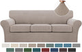 Turquoize 4 Piece Sofa Slipcover for 3 Cushion Couch Soft Cover