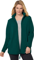 Plus Size Zip-Front Microfleece Jacket - Cozy Layering Jacket