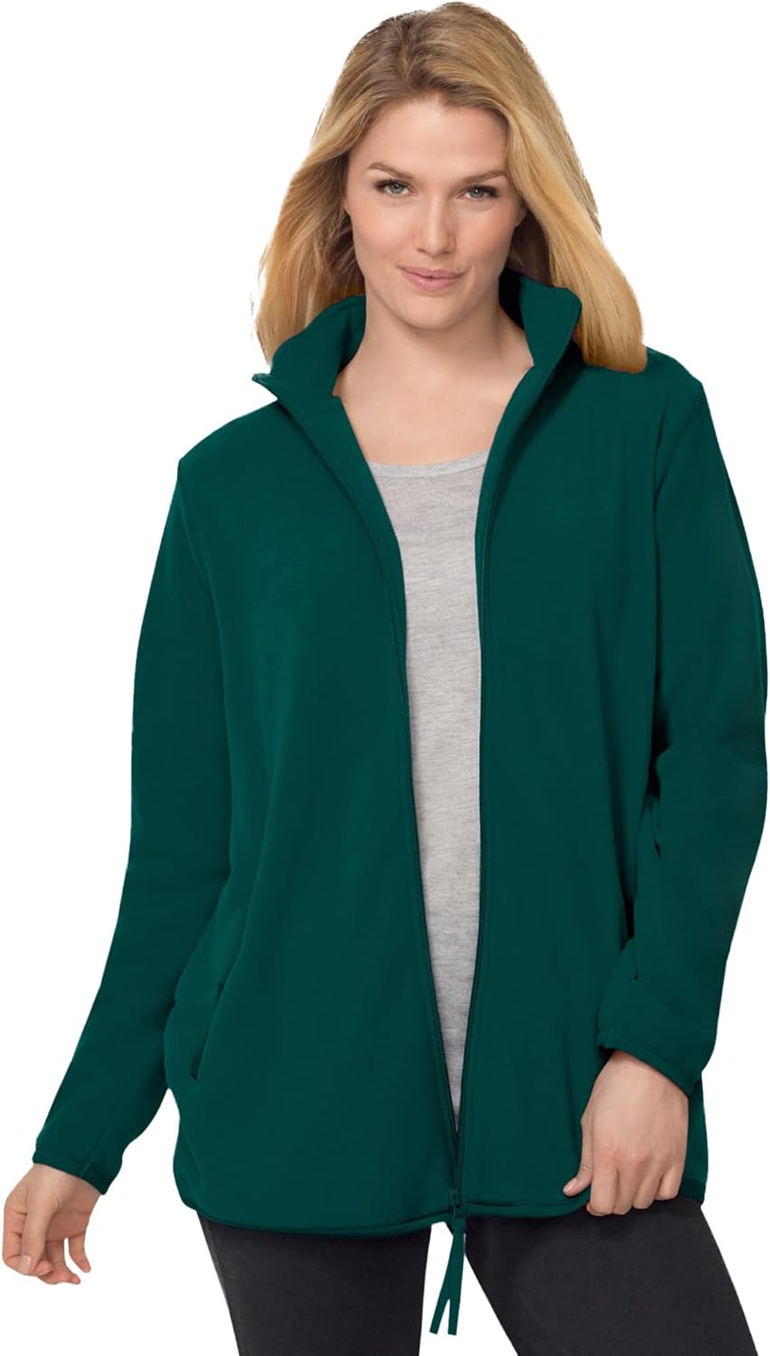 Plus Size Zip-Front Microfleece Jacket for Ultimate Comfort