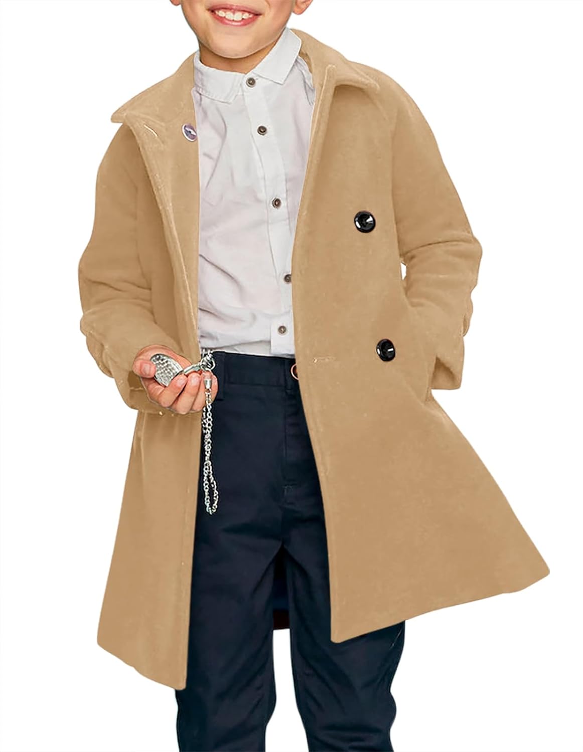 Meikulo Boys Double Breasted Pea Coat for Winter Style 5-14